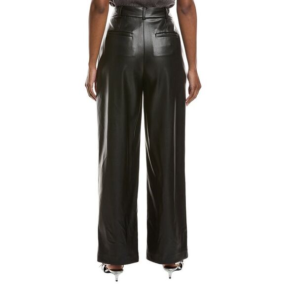 Kenneth Cole Womens High Rise Vegan Leather Pant, Black - Picture 2 of 3